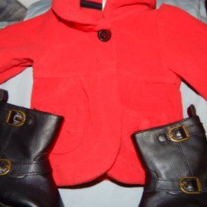 GIRL'S PEA COAT AND BOOT BUNDLE